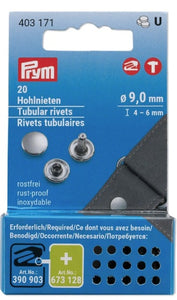 Rivets tubulaires 4-6 mm X 20 pièces