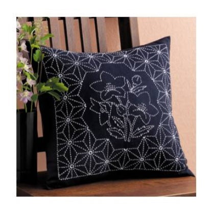 Kit coussin Sashiko fleuri