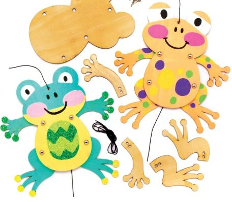 Kits de décoration de marionnettes en bois forme grenouille