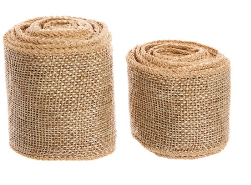 2 rouleaux de toile de jute 4 et 6 cm