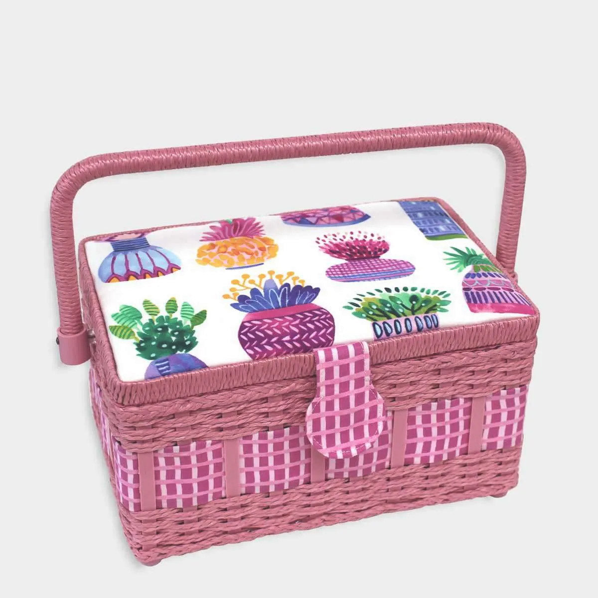 Boite à couture rose cactus 23 x 12 x 15 cm