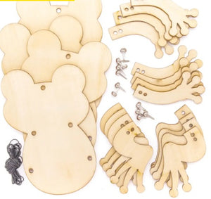 Kits de décoration de marionnettes en bois forme grenouille