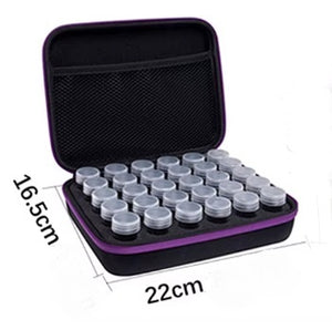 Malette organisatrice avec 30 boites pour broderie diamant bleu ou violet