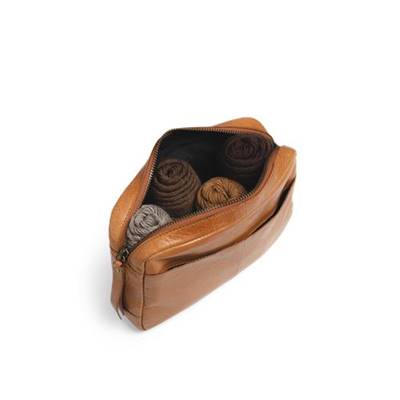Sacoche en cuir noir ou whisky