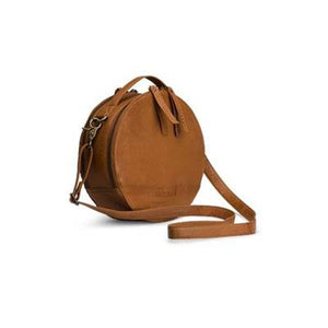 Sac rond à bandoulière en cuir