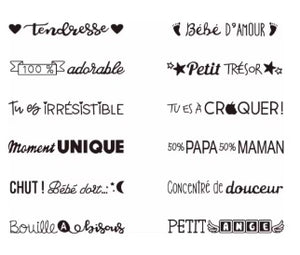 Tampon silicone transparent thème famille bébé