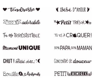 Tampon silicone transparent thème famille bébé