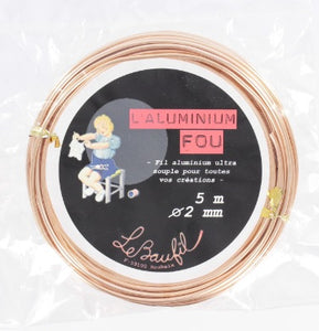 Fil aluminium de diamètre 2 mm, en bobine de 5 m 5 couleurs