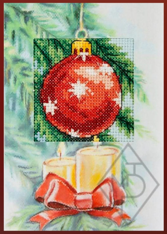 Kit point compté Boule de Noël rouge