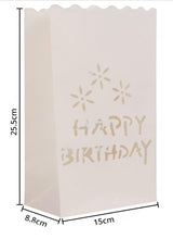 Charger l&#39;image dans la galerie, Sac en Papier Blanc ignifugé Happy Birthday
