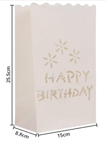 Sac en Papier Blanc ignifugé Happy Birthday