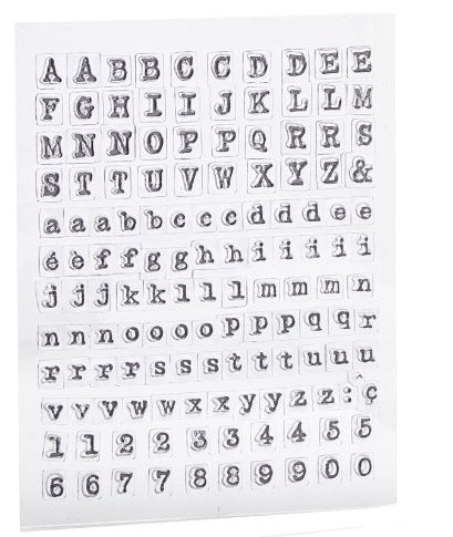 Tampon transparent alphabet et numérique, clavier ancienne machine à écrire