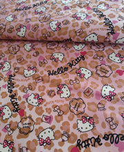 Charger l&#39;image dans la galerie, Tissu Hello Kitty heart leopard 105 cm
