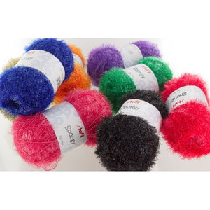 Lot de 8 pelotes de fil polyester SPONGY pour éponge 50g 16 couleurs clair ou foncé