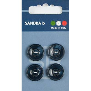 Boutons ronds plastiques bleus 2 trous 15-18-20.5 mm