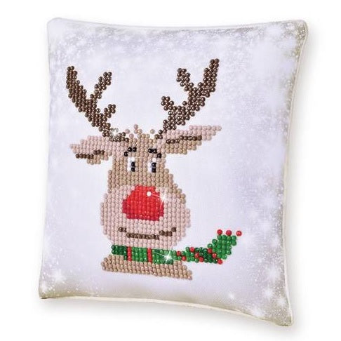 Kit broderie diamant coussin le renne de Noël