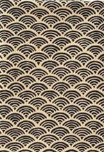 Charger l&#39;image dans la galerie, Coupon motifs traditionnels japonais Seigaiha écru 45 cm X 55 cm
