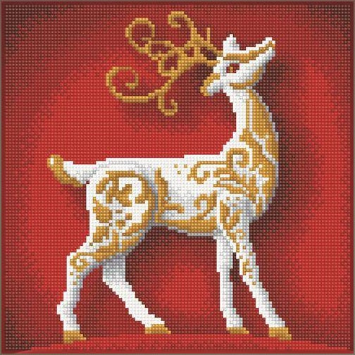 Kit broderie diamant Art coussin renne de Noël