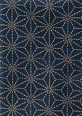 Coupon motifs traditionnels japonais Asanoha indigo 45 cm X 55 cm