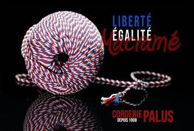 Corde coton macramé bleu/blanc/rouge 100 m X 3 mm