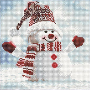 Kit broderie diamant Art coussin bonhomme de neige