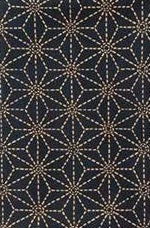 Coupon  motifs traditionnels japonais Asanoha bleu marine 45 cm X 55 cm