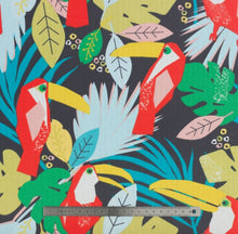 Charger l&#39;image dans la galerie, Tissu Fryett&#39;s enduit tropic toucan 100 % coton + PVC 132 cm
