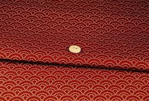Coupon motifs traditionnels japonais/seigaiha rouge 45 cm X 55 cm