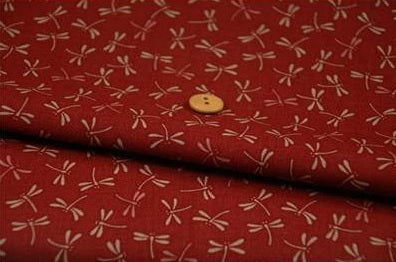Coupon motifs traditionnels japonais libellules rouge 45 cm X 55 cm