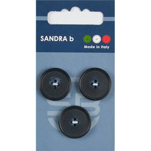 Boutons rond polyester bleu foncé 4 trous 15 mm, 20.5 mm