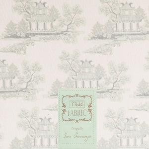 Coupon tissu Tilda "China Greygreen" 100 % coton 50 X 55 cm