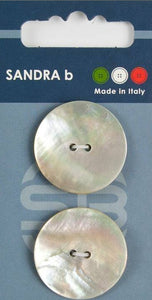 Carte boutons ronds nacres avec 2-3 trous 20.5 à 23 mm