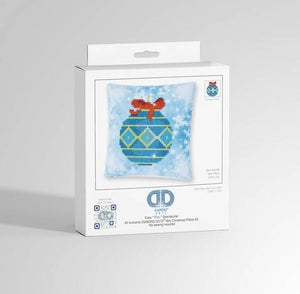 Kit broderie diamant coussin Boule bleue de Noël