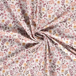 Tissu sweat polaire alpin imprimé fleurs 150 cm