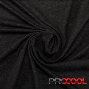 Jersey sport léger en coton Supima Procool antimicrobien noir 145 cm