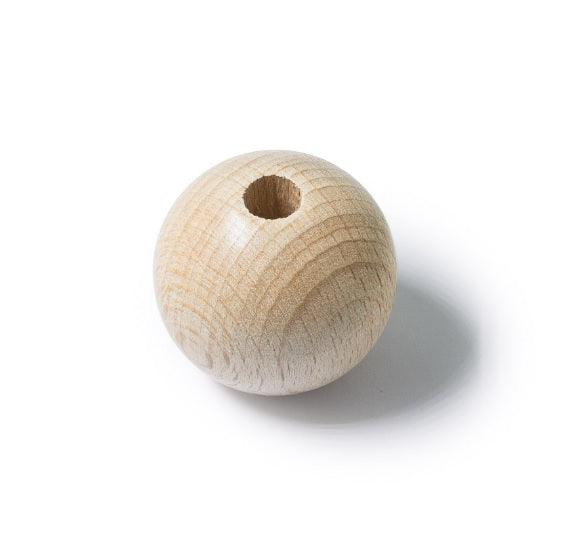 Perle ronde en bois naturel 30 mm