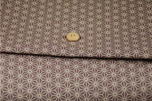 Coupon motifs traditionnels japonais Asanoha parme 45 cm X 55 cm