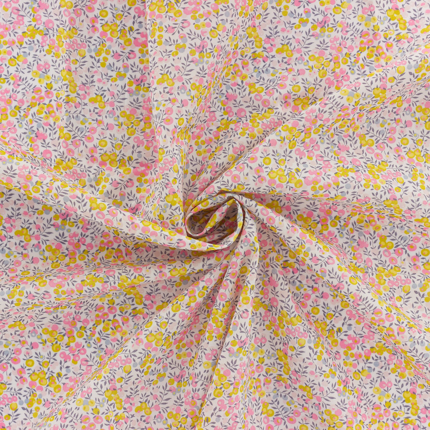 Tissu Liberty Fabrics Tana Lawn Wiltshire Bud jaune et rose 136 cm
