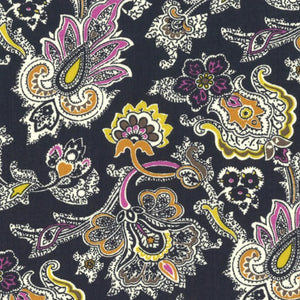 Tissu Liberty Fabrics Tana Lawn Louis fond noir 100% coton 136 cm