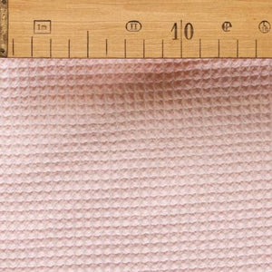 Tissu nid d'abeille 100 % coton BIO GOTS 140 cm rose ou blanc