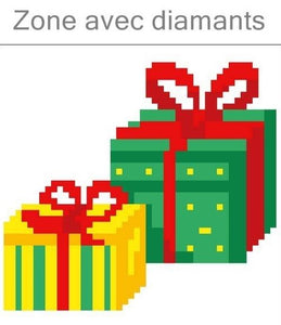 Kit broderie diamant coussin cadeaux de Noël