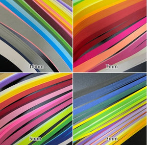 180 bandes de papier colorées 54 cm/3-5-7 ou 10 mm