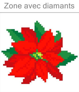 Kit broderie diamant coussin poinsettia de Noël