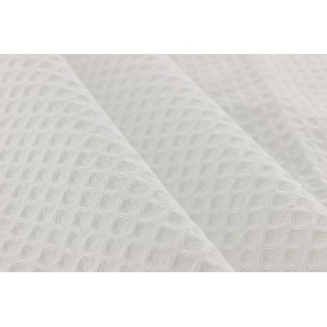 Tissu d'éponge en nid d'abeille blanc/100 % coton/150 cm