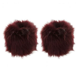 1 Paire de manchette fourrure bordeaux 10 cm de large