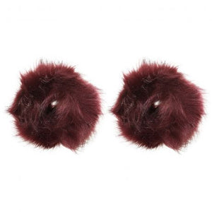1 Paire de manchette fourrure bordeaux 10 cm de large