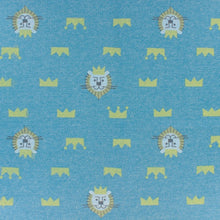 Charger l&#39;image dans la galerie, Tissu molleton sweatshirt lion bleu 100 % coton 83 cm

