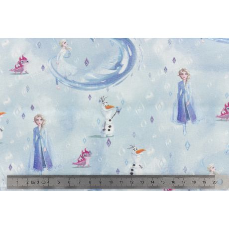 Coupon tissu Reine des Neiges 100 % coton 45x45 cm