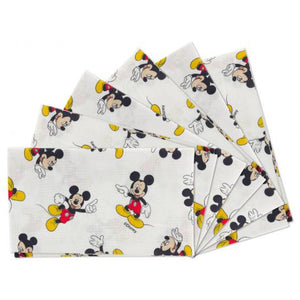 Coupon tissu Mickey fond rouge ou blanc 100 % coton 45 x 45 cm
