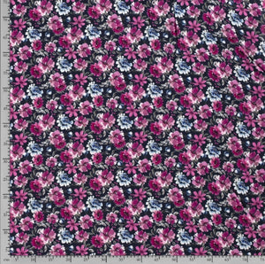 Tissu viscose twill imprimé fleurs 150 cm